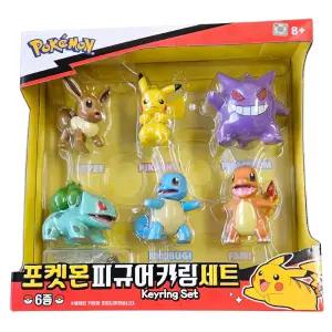 포켓몬 피규어 키링 6종세트/캐릭터 볼체인 가방고리 인형완구 팬시 졸업 입학 생일 어린이선물
