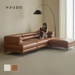 [12월 5% 겨울맞이 특별가] 휴도 시간 사계의 동백 모음전 모듈형 4인용 천연 면피 가죽 소파 (쿠션제공)