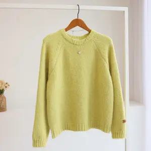 [잇수다] 알펜트 컬러 패치 루즈핏 라운드 알파카 울 니트