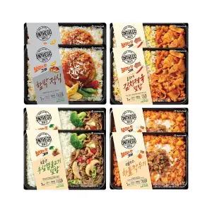 온더고 함박스테이크정식 290g+김치제육덮밥 290g+우삼겹불고기덮밥 290g+더블치즈 차돌깍두기 300g 각 2개 (총 8개)