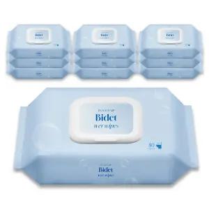 대용량 즐거운집 비데티슈 80매 10팩 순수 비데물티슈 넓은 저자극 안전한