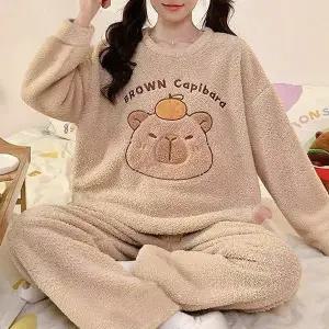 쉬블림로브 (상의+하의) 여성 극세사 패턴 수면잠옷 GWD0370