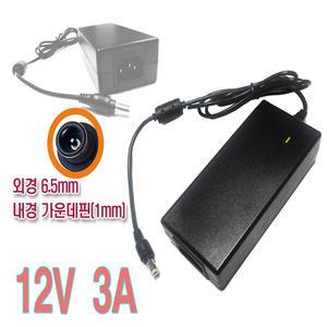 국산 12V 3A 삼성 LED모니터 P2370G /AD-3612S 호환 어댑터 플러그 규격 (외경6.5mm 가운데 핀)