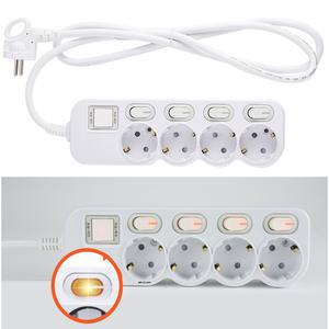 국산 멀티탭 16A 난연 통합 과부하 차단 메인 개별 스위치 멀티 코드 절전 접지 콘센트 연장선 4구 5구 6구 1.5M 2.5M 4.5M 흰색 버튼 KS KC 전선 인증품 세계