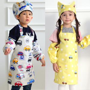 자동차 유아 방수앞치마 세트 어린이집 유아 두건 방수토시