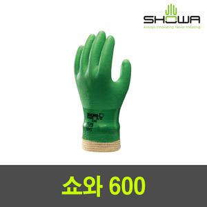 쇼와 600 PVC 코팅 완전코팅 방수 내유 기름 방유 작업용 안전 장갑