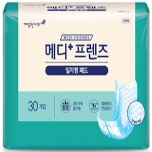 깨끗한나라 메디프렌즈 봄날 일자형 패드 30개 4팩 (120개)