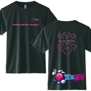 햄머 - 카본 햄머 블랙위도우 라운드 볼링 티셔츠 [블랙/네온핑크] / 시원한 쿨론 소재 / 남여 공용