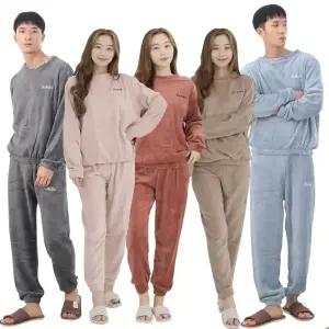 여성 무지 천사 밍크 수면 잠옷 바지 큰사이즈 잠옷 남성 겨울 밍크  여자 주니어 상의 하의 수면