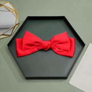 [굿즈트리][엔젤슈슈] 실크 왕리본 자동 헤어핀(레드)  머리핀