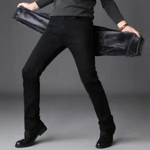 [제라카] 남자 겨울 기모안감 블랙진 스판 청바지 일자핏 JN202