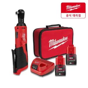 밀워키 M12 IR-202B 12V 임팩트 라쳇 2.0Ahx2개