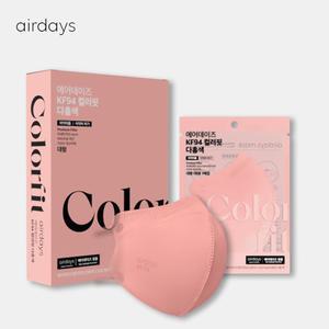 에어데이즈 KF94 마스크 컬러핏 중형 50매_다홍색 조정석 마스크