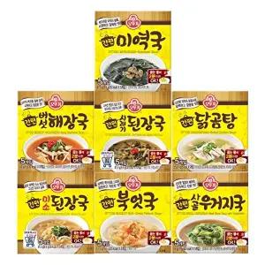 [오뚜기]오뚜기 간편 블럭국 x 7개/미역국+북엇국+닭곰탕+버섯+우거지+미소+시래기