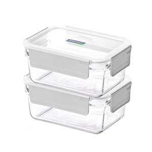 글라스락 퓨어화이트 직사각, 1780ml, 2개