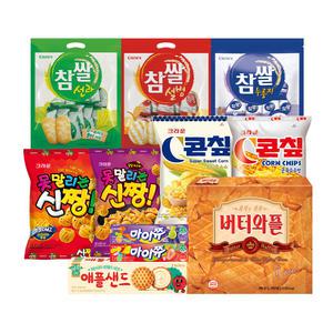 크라운 신상과자 & BEST 과자 모음전 / 마이쮸 신짱 고구마맛탕 참쌀 누룽지 빅파이
