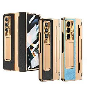 갤럭시 z 폴드5 메탈 거치대 가죽 힌지 보호 케이스