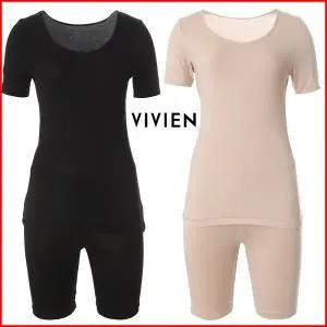 [롯데백화점]비비안 (가격인하)기본 상의3부 하의5부 모달 내의 상하의세트 2종택1 LG7499LG7499P