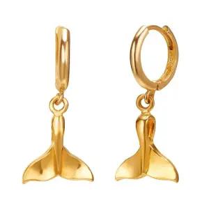 갤러리아 순금 원터치 귀걸이 유광 고래 꼬리 24K 1.875g 18k링