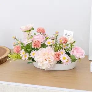 장미 조화 센터피스 RS02_뷰티 수반 set 28cm 인테리어 꽃 테이블 행사 장식 소