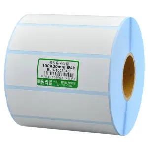 북원라벨 유포지 100X30mm 지관40mm 방수 롤라벨