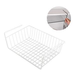 끼우는 걸이식 언더선반 철제바구니 주방 씽크 걸이형 바스켓 책상밑선반 틈새장 무타공 화이트