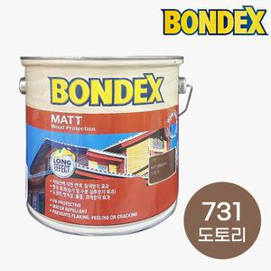 본덱스 우드스테인 731 도토리 무광 2.5L 목재 방부 방충용 도료 오일스텐 2500ml