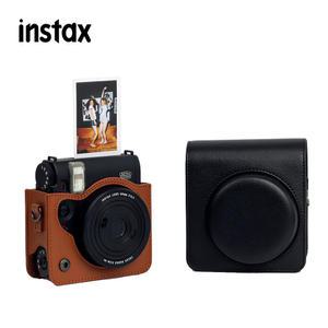인스탁스 미니99 케이스 가죽 스트랩 가방 (블랙/브라운)