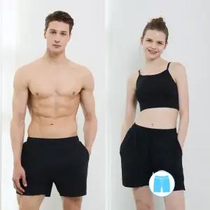 베이직엘르 남녀공용 4부 비치반바지 블랙 BEM-X920K