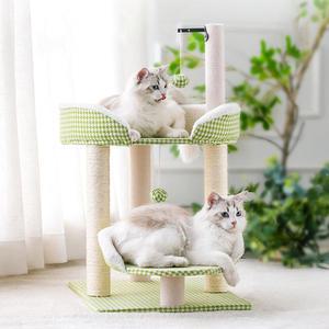 캣냐옹 체크 미니 캣 타워 고양이 스크래쳐 발톱관리 장난감