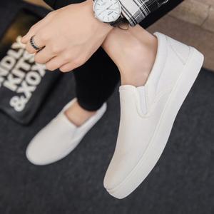 발편한 흰색슬립온 남성 통굽 화이트 끈없는운동화 슬립온