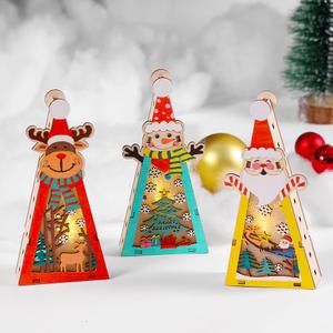 LED 크리스마스 팬시우드 무드등 만들기 세트 삼각등 꾸미기 조명 인테리어 성탄절 DIY 장식