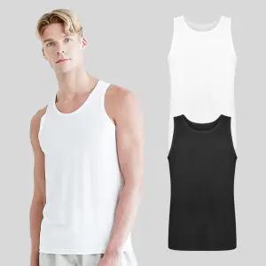 제임스딘 남자 쿨메쉬 스포츠 조끼런닝 2매세트(블랙/화이트)