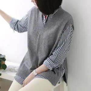 [웬디즈갤러리]밀라라 옆트임 니트 조끼 GKN119_P329288683