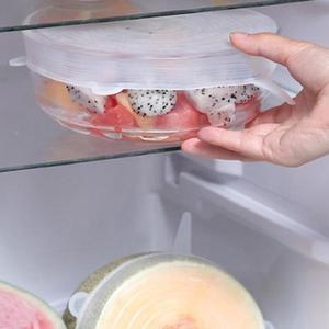 실리콘뚜껑 다용도 친환경 음식 만능 튼튼한 잘늘어나는 6p세트 신선보관 밀폐력 반찬통 공기차단