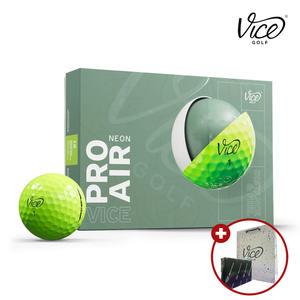 바이스골프 프로 에어 골프공 골프볼 네온라임 3피스 12알