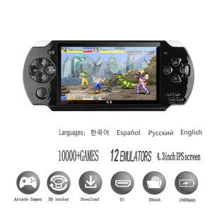 PSP 3000 X6 콘솔 12 가지 유형의 시뮬레이터 10000 아케이드 게임 레트로 4 3 인치 Ips 스크린 비디오 선물