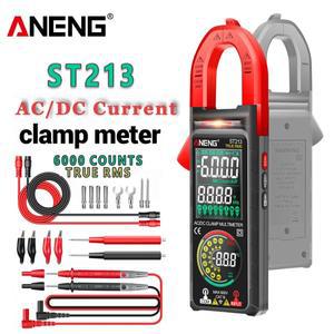 ANENG ST213 디지털 클램프 미터 DC/AC 전류 6000 카운트 앰프 멀티 대형 컬러 스크린 테스터 자동차 Hz NC
