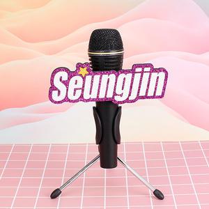 음악중심 스타일 반짝이,홀로그램 마이크이름표