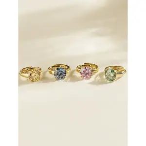 [미니멀피어싱]14K 18K 모이사나이트 다이아 컬러 미니 원터치 링 귀걸이 3부