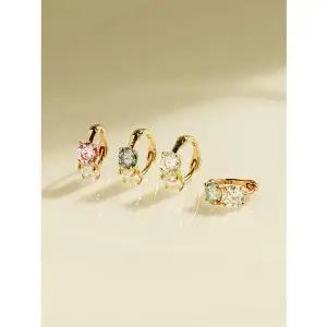 [미니멀피어싱]14K 18K 모이사나이트 다이아 미니 투웨이 링 귀걸이