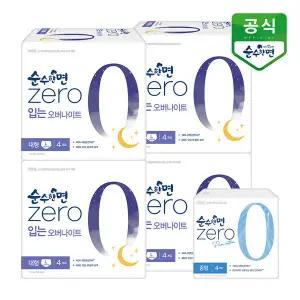 순수한면 제로 입는 오버나이트 생리대 대형 4P x 4팩 + 중형4p