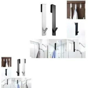 블랙 문걸이 유리문 무타공 걸개 후크 도어행거 옷걸이 문용 욕실