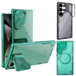 닐킨 갤럭시 s25 s24 울트라 마그네틱 맥세이프 카메라 스탠딩 그립 투명 하드 실리콘 케이스