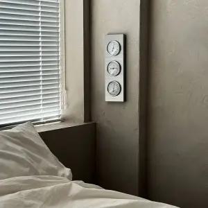 아날로그 웨더스테이션 알루미늄 쇠테리어 온도 기압 습도계 베어크슈타트