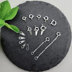 비즈톡 [SVT-3-00]순은부자재 실버925 마감장식 SR고리 에스알 A바 연장선 모음 ,1개