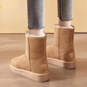 8cm 키높이 어그부츠 스웨이드 미들 앵클 미끄럼방지