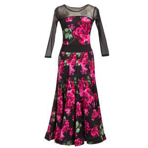 라틴댄스복 라인댄스 스포츠 탱고 반팔 도트 긴팔 재즈 드레스 알레마나댄스복 왈츠복