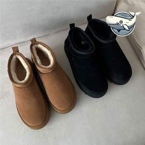 겨울 소가죽 털 부츠 부드러운 스웨이드 키높이 여자가을신발