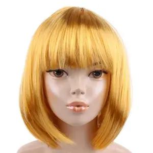 단발머리가발(골드)/예쁜/단발/금발/공주/놀이/코스프레/캐릭터/뮤지컬/공연/학예회/발표회/축제/가발/파티